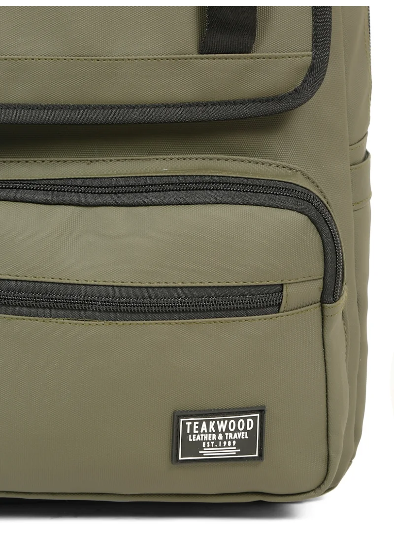 TEAKWOOD Olive Teakwood 23L Business Laptop Backpack for Men & Women | Fits up to 15 " Laptop | Premium Olive Office & Travel Backpack | Water-Resistant | Multi-Compartment | Ergonomic Lightweight Durable Design  | Best Price UAE